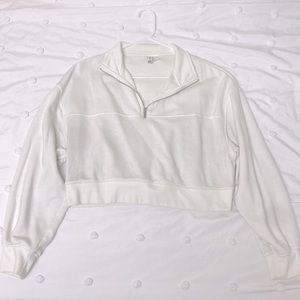H&M white quarter zip jacket